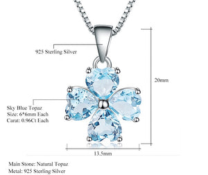 Collar de Trébol de Topacio azul cielo - Cherine Jewelry