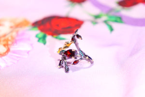 Set de flores de Granate y Esmeralda - Cherine Jewelry