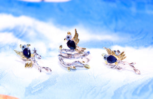 Aretes de ave de Zafiro - Cherine Jewelry
