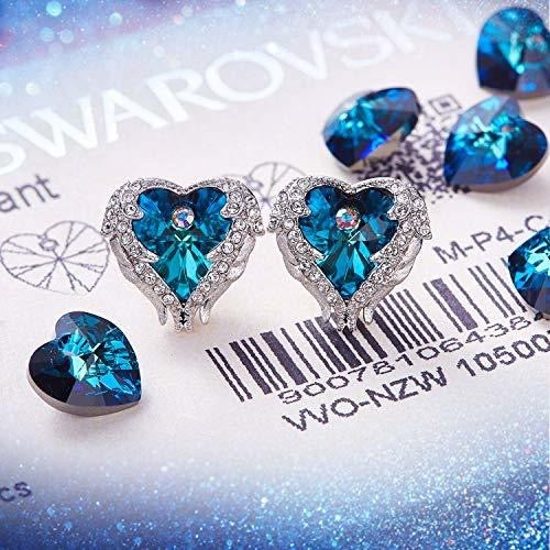 Aretes Stud de corazón con cristales Swarovski - Cherine Jewelry