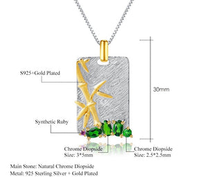 Collar de Bamboo de Diópsido de cromo verde - Cherine Jewelry