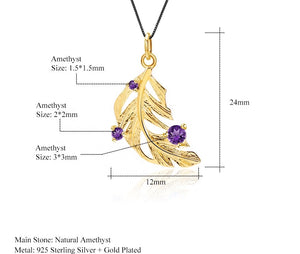 Collar de hoja de Amatista - Cherine Jewelry
