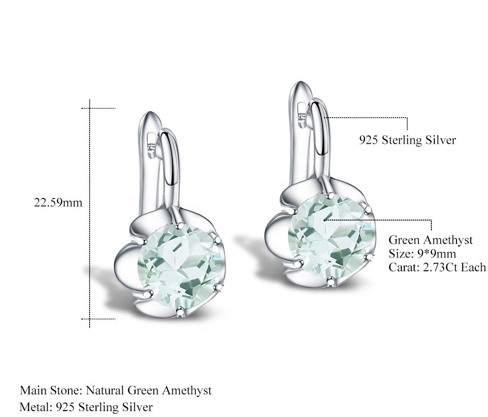 Aretes de Amatista verde en forma de flor - Cherine Jewelry