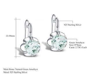 Aretes de Amatista verde en forma de flor - Cherine Jewelry