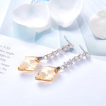 Aretes de rombo champagne con cristales Swarovski - Cherine Jewelry