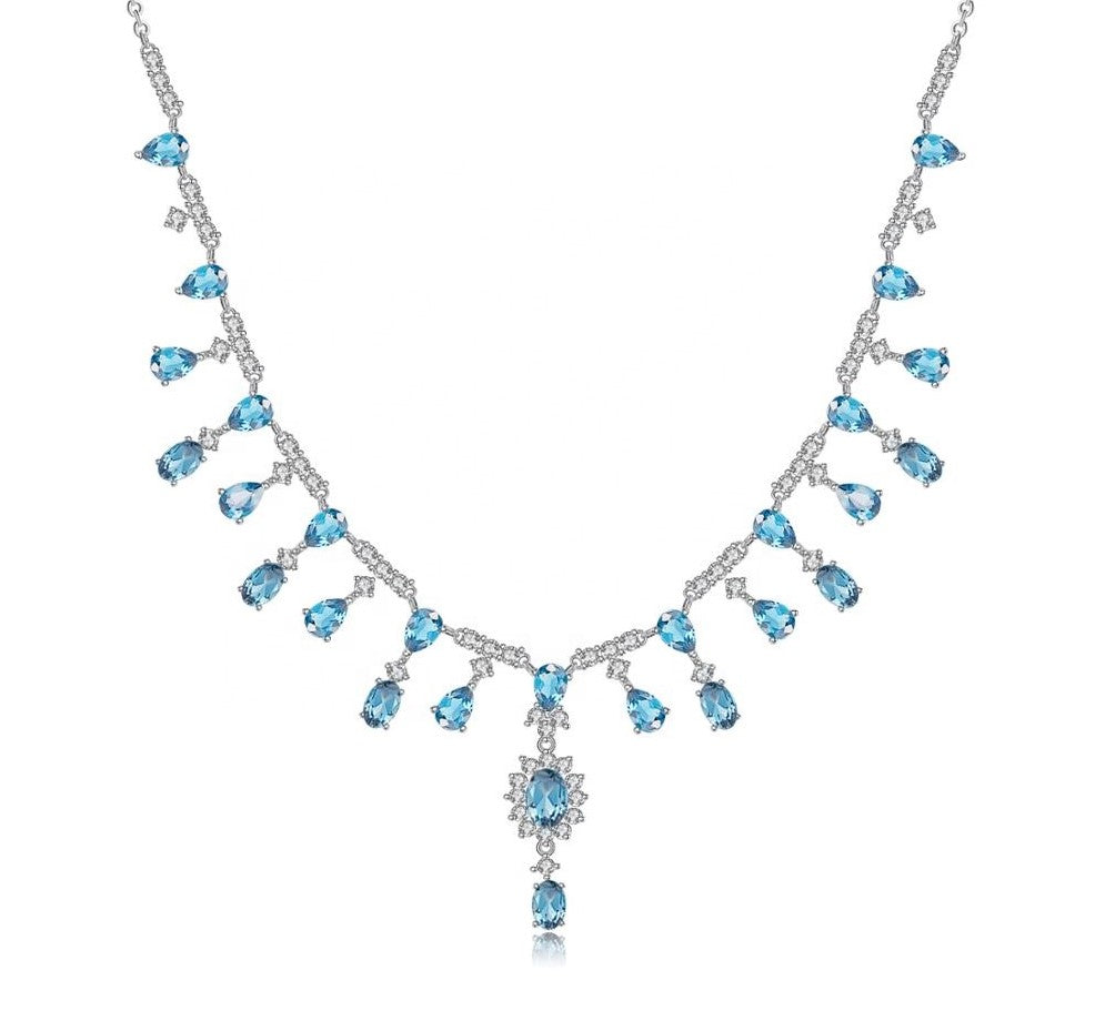 Collar de Topacio Azul Suizo - Cherine Jewelry