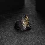 Anillo de Granate negro y Rubí - Cherine Jewelry