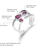 Anillo de Granate Rodolita - Cherine Jewelry