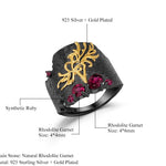 Anillo de árbol con Granate y Rubí - Cherine Jewelry