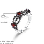 Anillo de Granate y Nano cristal ahumado - Cherine Jewelry