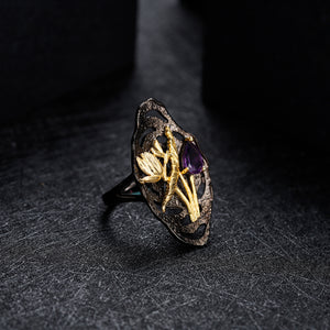 Anillo de libélula con Amatista - Cherine Jewelry