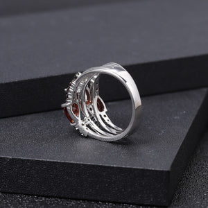 Anillo de Granate ovalado con nano cristal ahumado - Cherine Jewelry