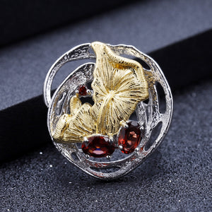 Anillo de flores de Granate - Cherine Jewelry