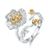 Anillo de flor con caracol de Citrino - Cherine Jewelry