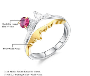 Anillo de montañas de Granate Rodolita - Cherine Jewelry