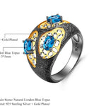 Anillo de Topacio Azul London - Cherine Jewelry