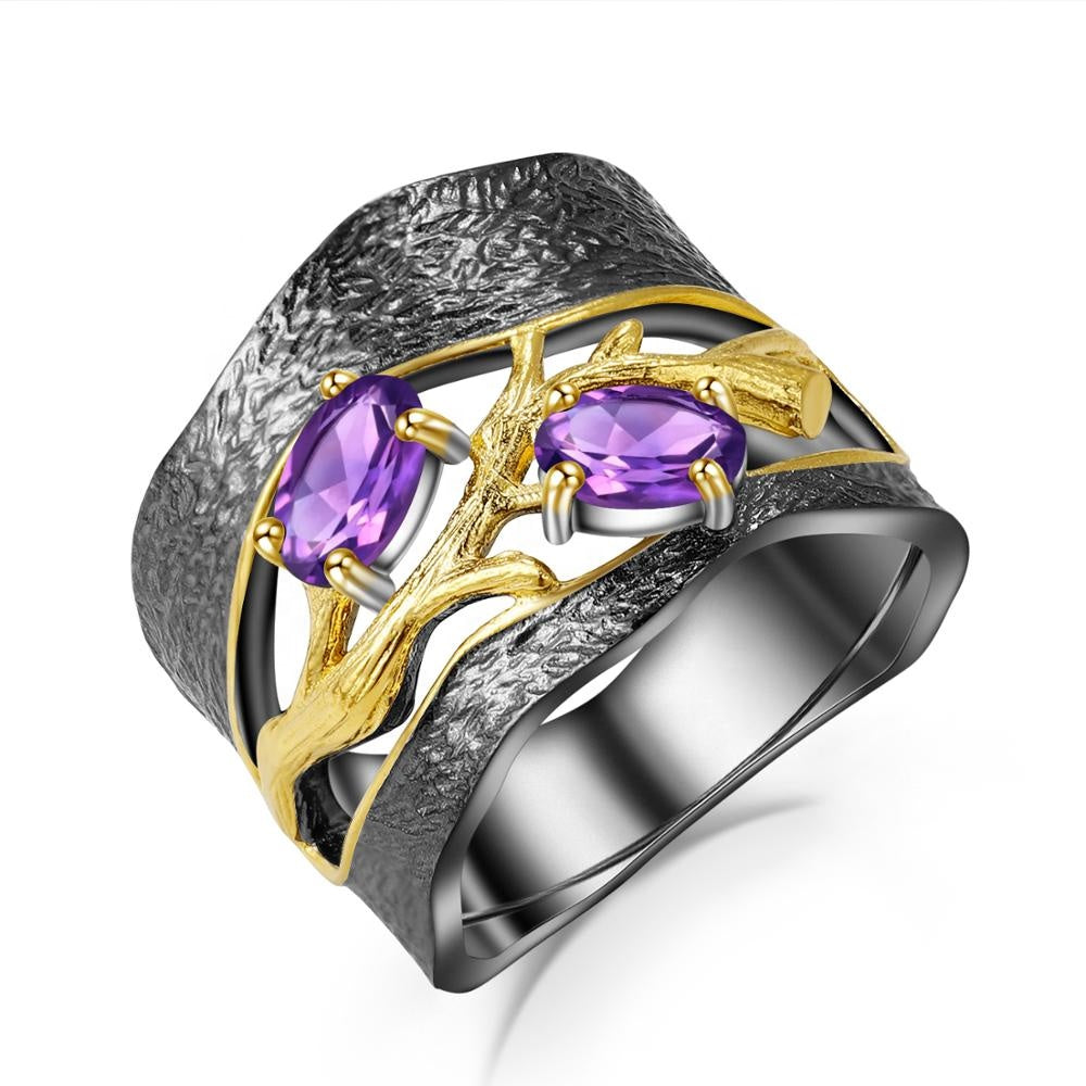 Anillo de ramas de Amatista - Cherine Jewelry