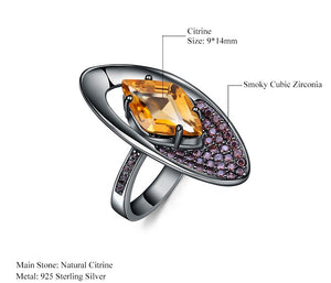 Anillo ovalado de Citrino - Cherine Jewelry