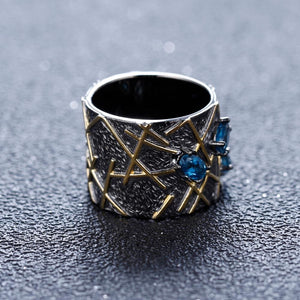 Anillo de Topacio Azul London - Cherine Jewelry