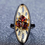 Anillo ovalado de Granate - Cherine Jewelry