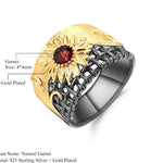 Anillo de flor de Granate - Cherine Jewelry