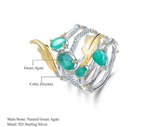 Anillo de Ágata verde - Cherine Jewelry