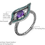 Anillo de Lucky eye de Amatista y Nano Esmeralda - Cherine Jewelry