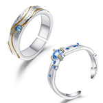 Set de anillos con Topacio Azul Suizo - Cherine Jewelry