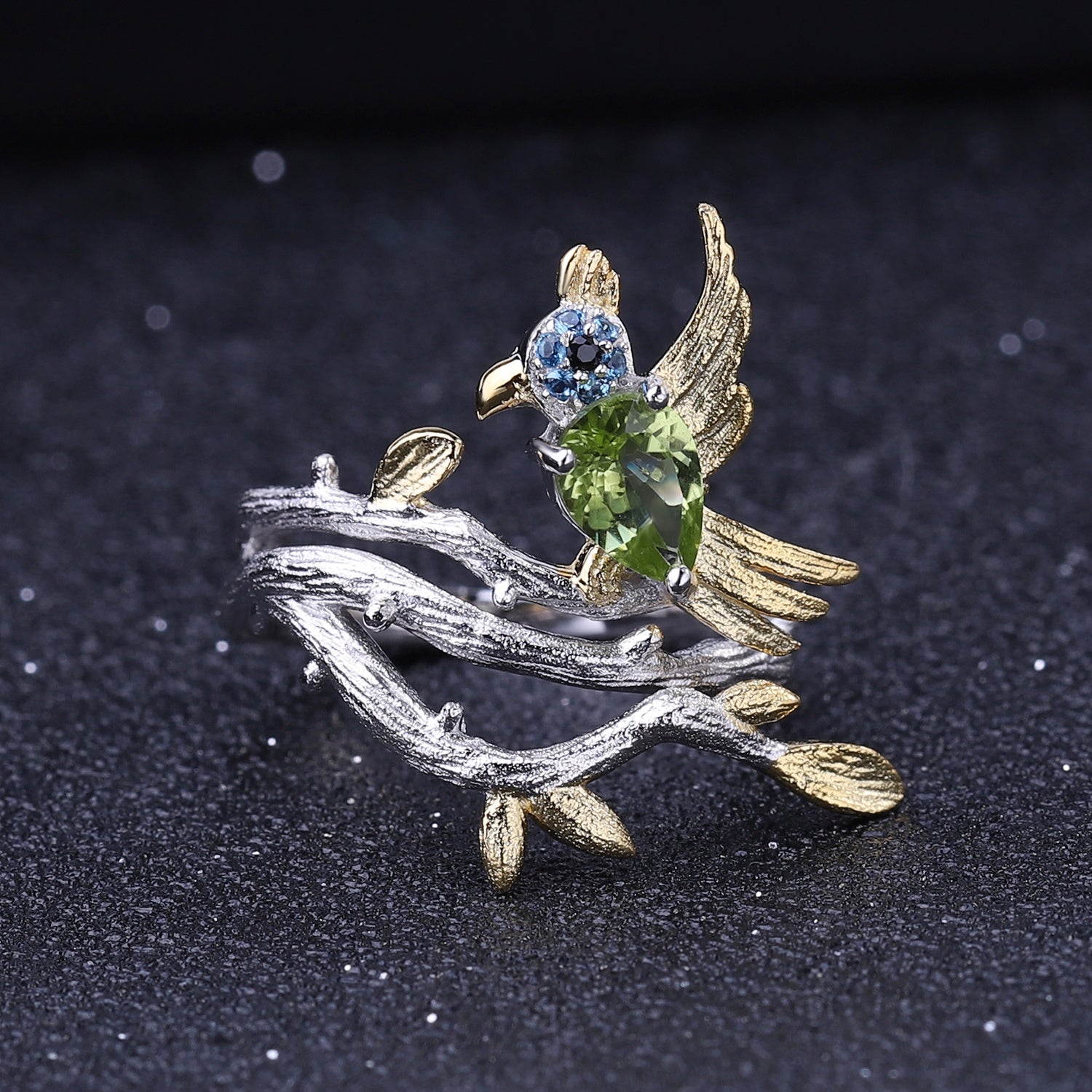 Anillo de ave con Peridoto - Cherine Jewelry