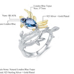 Anillo de ave de Topacio Azul London - Cherine Jewelry