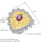 Anillo de flor con Granate Rodolita - Cherine Jewelry