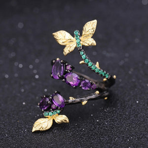 Anillo de mariposas de Amatista - Cherine Jewelry