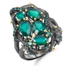 Anillo de Ágata verde y Nano Esmeralda - Cherine Jewelry