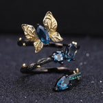Anillo de mariposa de Topacio Azul London - Cherine Jewelry