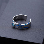 Anillo del Mar con Topacio Azul Suizo y Enamel - Cherine Jewelry