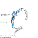 Anillo del Mar con Topacio Azul Suizo - Cherine Jewelry