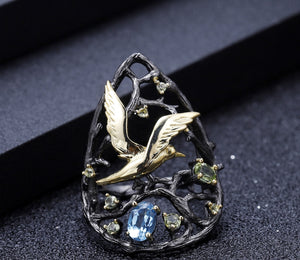 Anillo de ave de Topacio y Peridoto - Cherine Jewelry