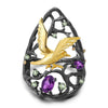 Anillo de ave de Amatista y Peridoto - Cherine Jewelry