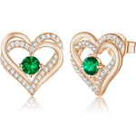 Set de corazones verdes con mensaje I LOVE YOU