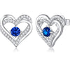 Aretes de corazón azul rey de cristales Swarovski