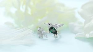 Anillo de colibrí con cristales Swarovski